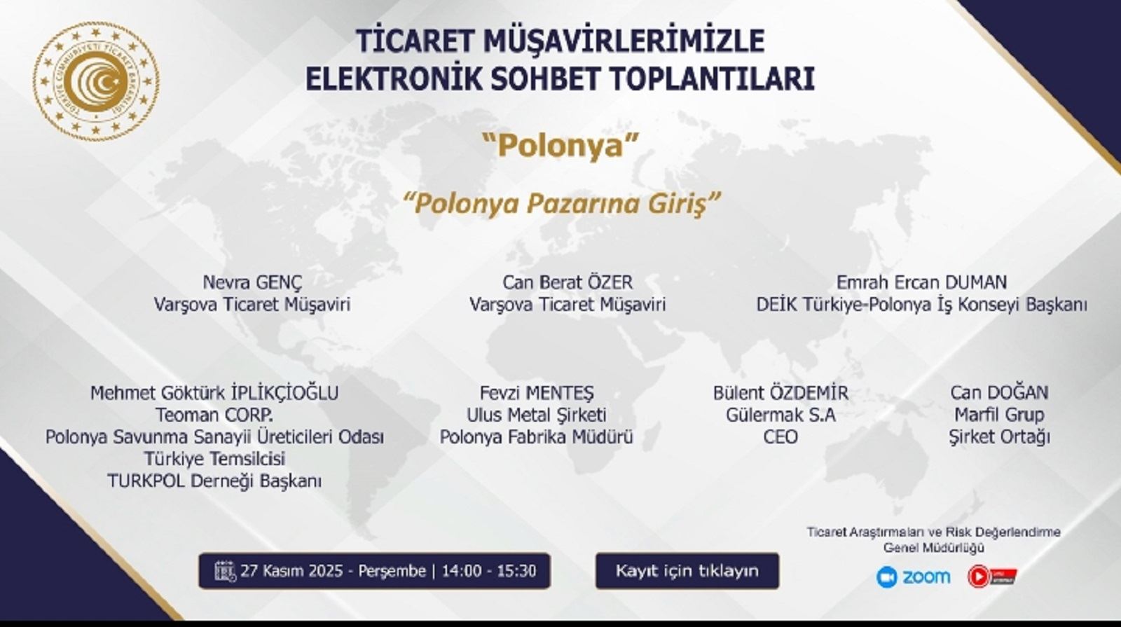 Polonya Ticaret Müşavirlerimizle Sohbet Toplantısı 27 Kasım 2025